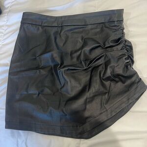 Black Faux Leather Mini Skirt